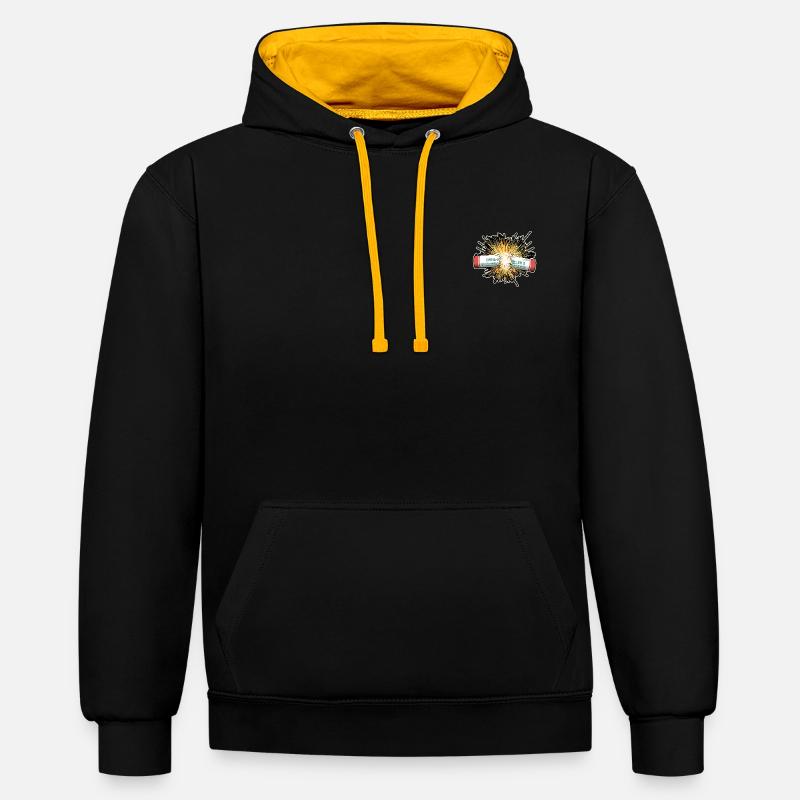 Firecracker Pyro - Kontrast-Hoodie - Schwarz/Gold