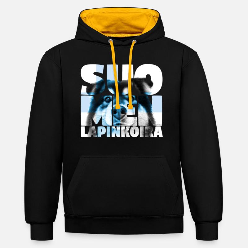 NASSU Lappari 021 - Sweat à capuche contrasté - noir/or