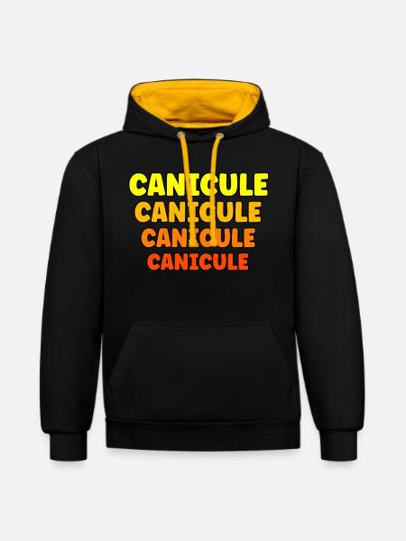 Canicule chaleur extrême - Sweat à capuche contrasté - noir/or