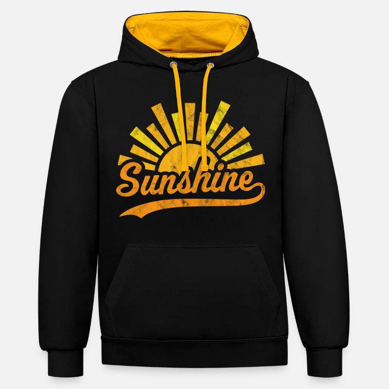 Soleil Soleil - Sweat à capuche contrasté - noir/or