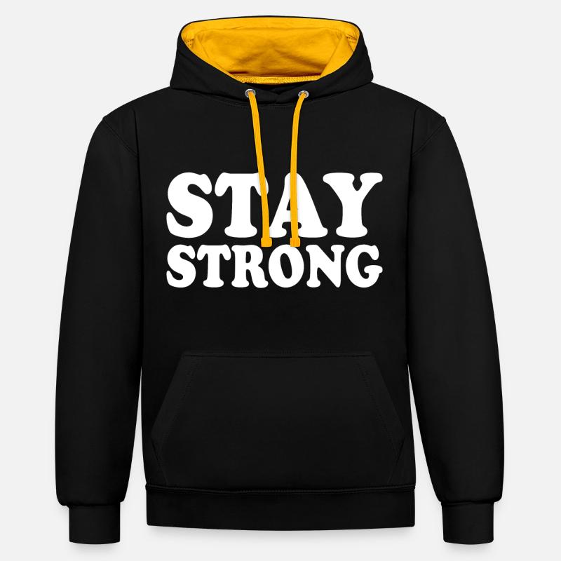 Stay strong - Sweat à capuche contrasté - noir/or