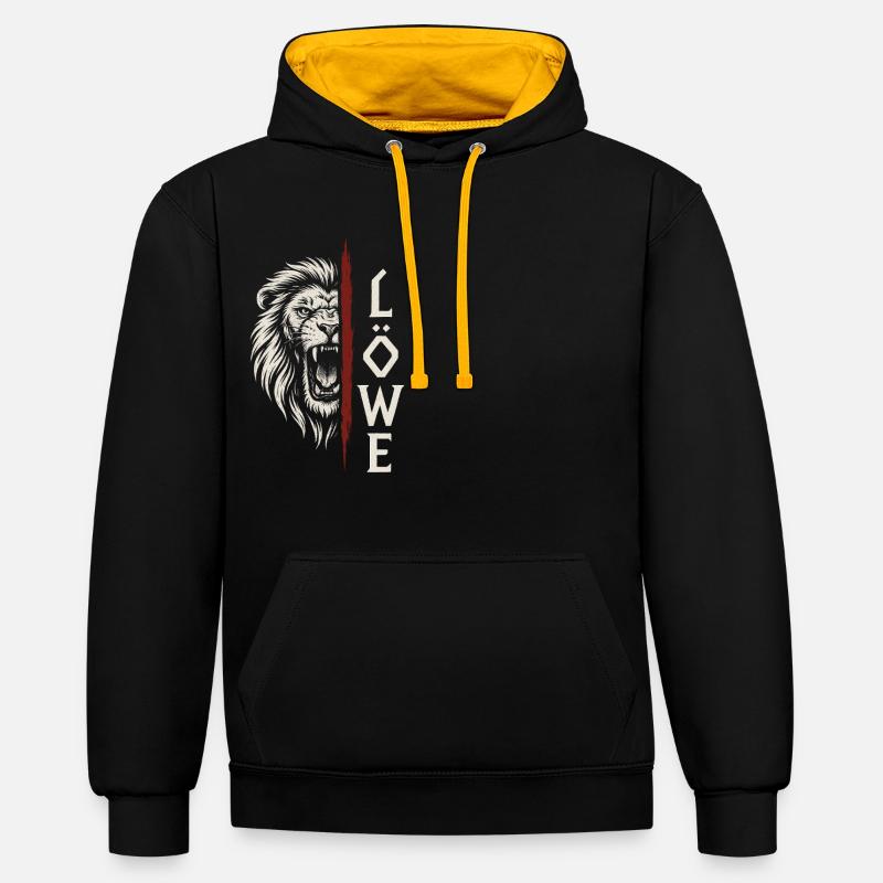 Roi de la nature - Sweat à capuche contrasté - noir/or