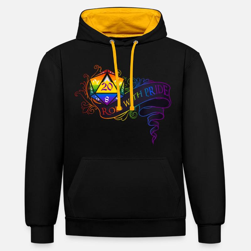 Roll with PRIDE again! - Contrast hoodie - black/gold