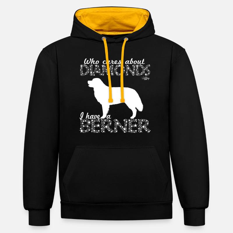bernerdiamonds - Sweat à capuche contrasté - noir/or