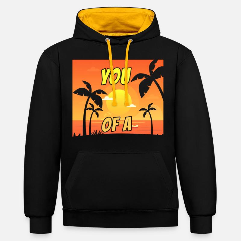 Soleil d’une plage - Sweat à capuche contrasté - noir/or