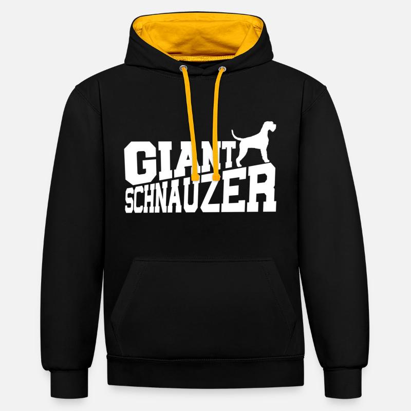 Schnauzer Géant - Sweat à capuche contrasté - noir/or