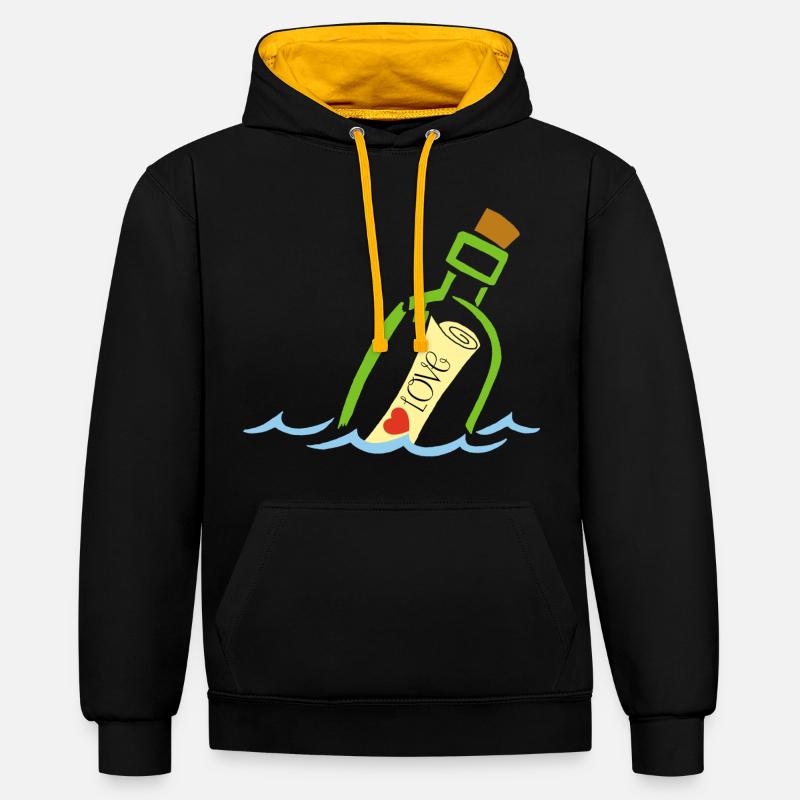 Une bouteille à la mer - Sweat à capuche contrasté - noir/or