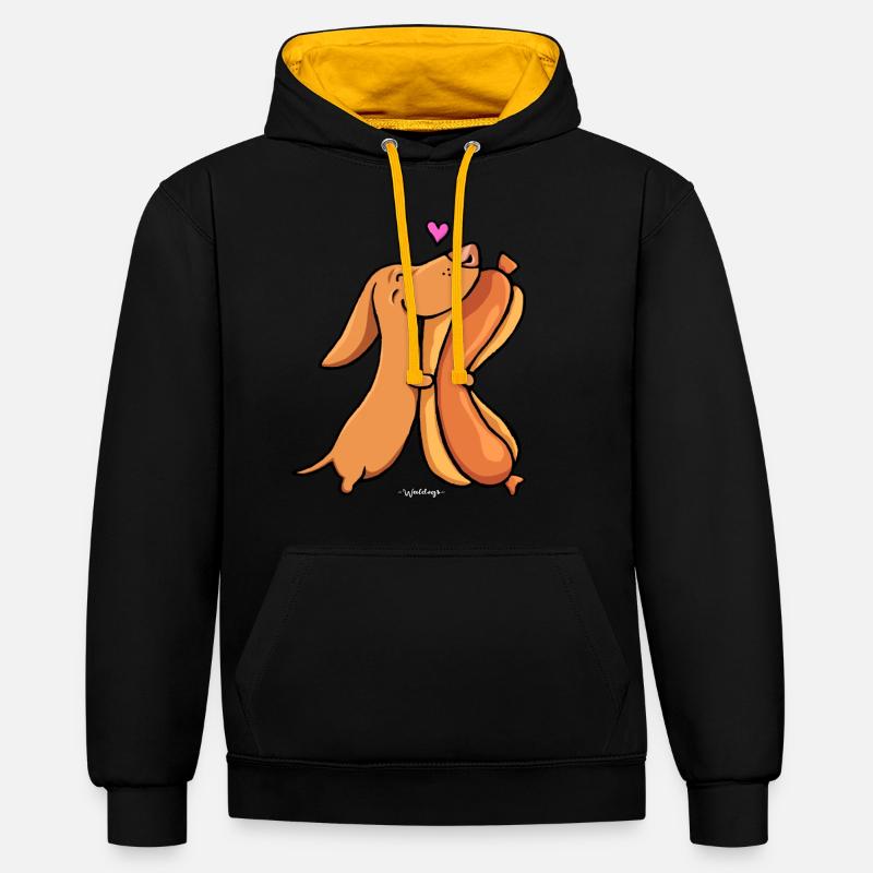 Weenie Lovin - Contrast hoodie - black/gold