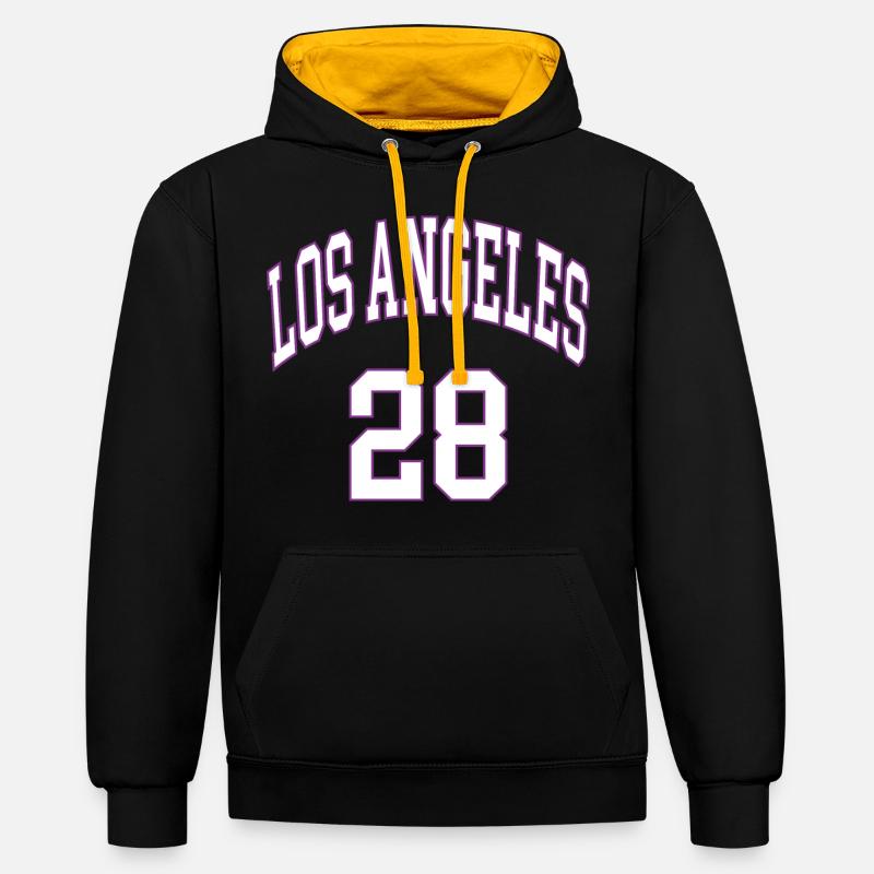 Los Angeles 28 - Sweat à capuche contrasté - noir/or