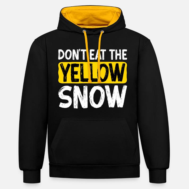 Ne mangez pas la neige jaune - Sweat à capuche contrasté - noir/or