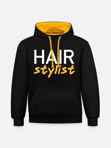 Coiffeur - Sweat à capuche contrasté - noir/or
