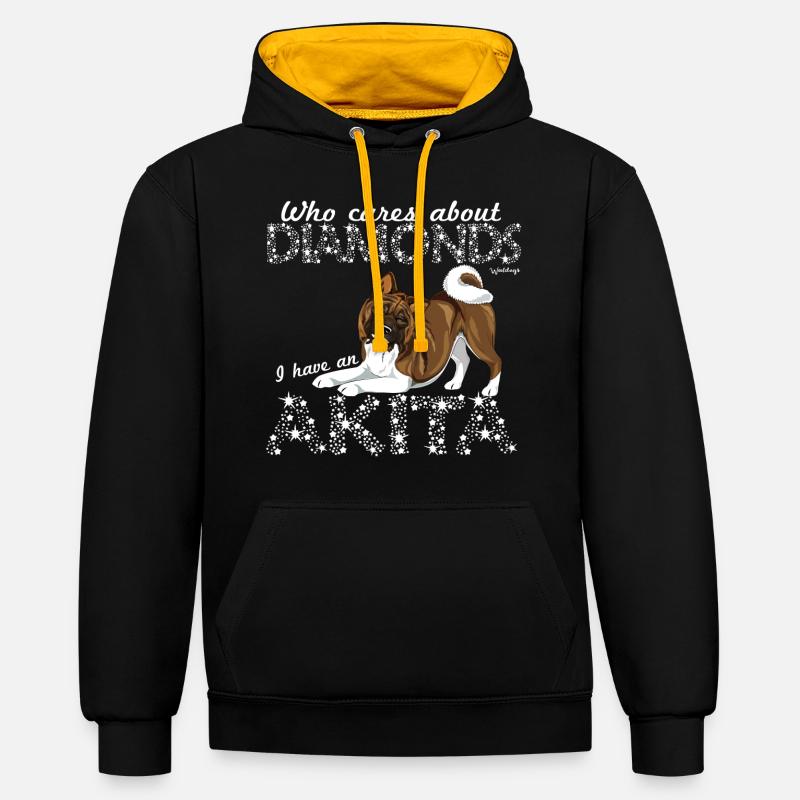 aakitadiamondes5 - Sweat à capuche contrasté - noir/or