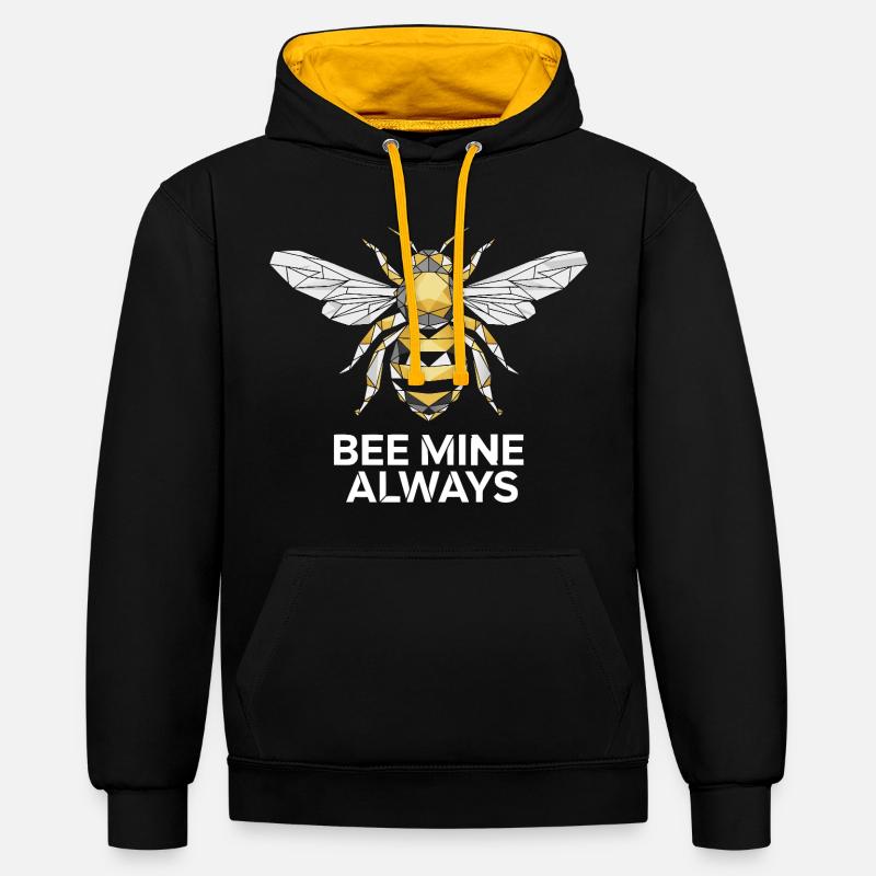 Bee Mine Bee Géométrique - Sweat à capuche contrasté - noir/or