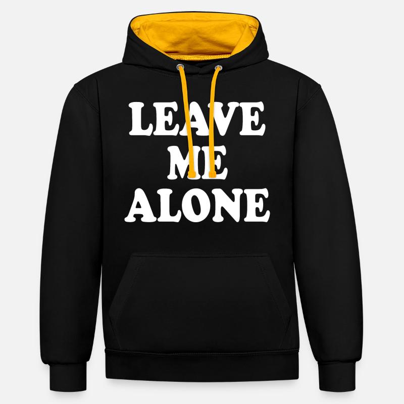 Leave me alone - Sweat à capuche contrasté - noir/or