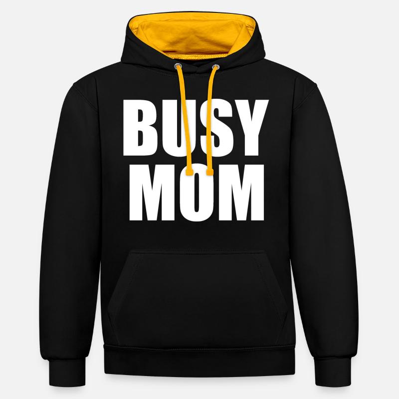 Busy mom - Sweat à capuche contrasté - noir/or