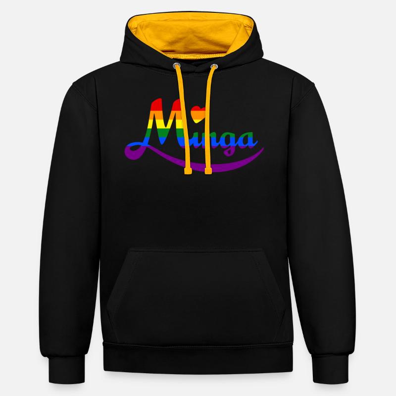 Minga Pride - Kontrast-Hoodie - Schwarz/Gold