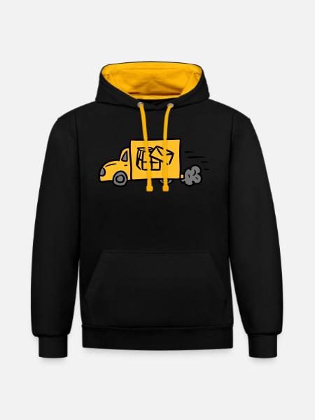 Levering af levering af levering af pakkepakker - Kontrast-hoodie - sort/guld