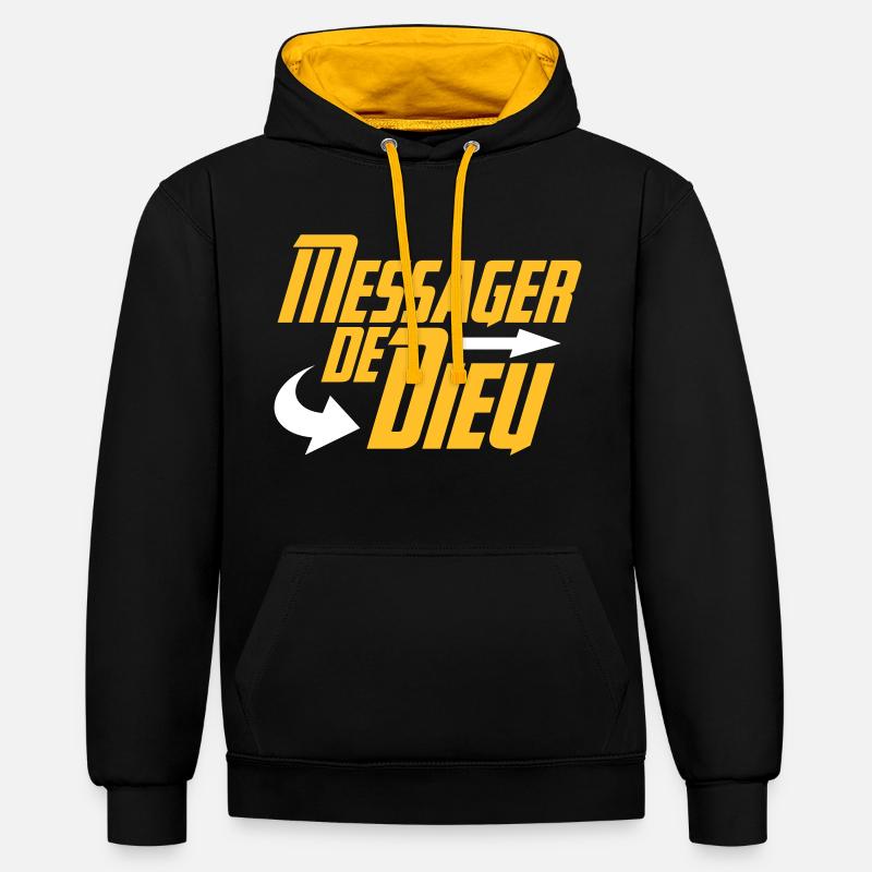 Messager de Dieu - Sweat à capuche contrasté - noir/or