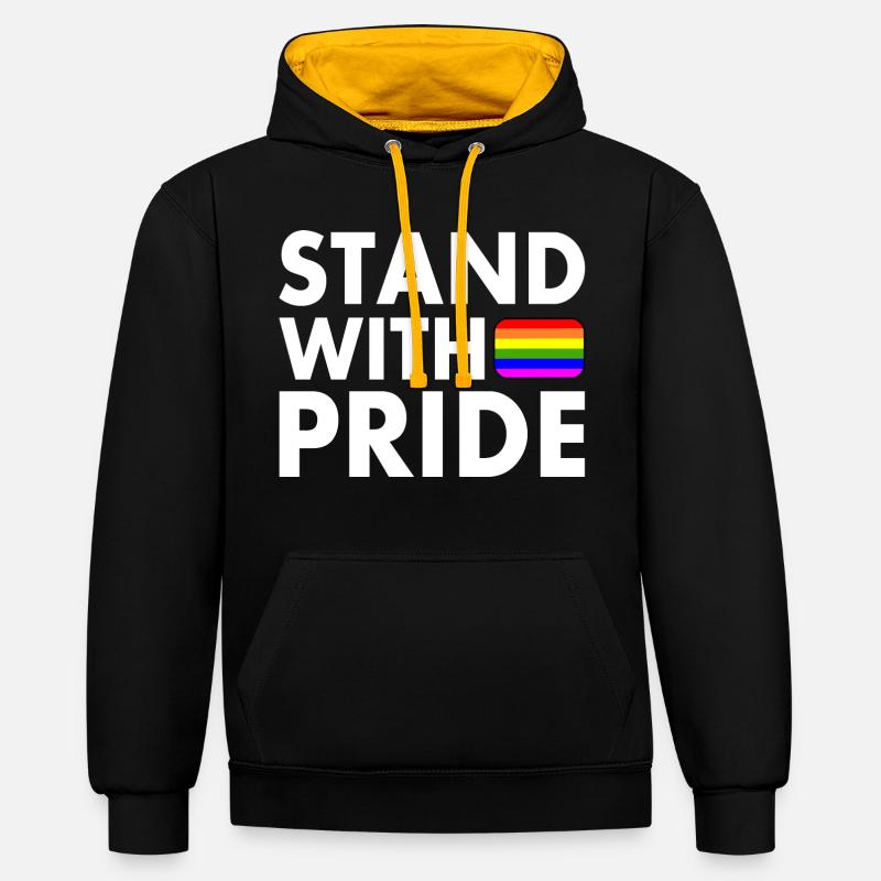 Stand with pride - Sweat à capuche contrasté - noir/or