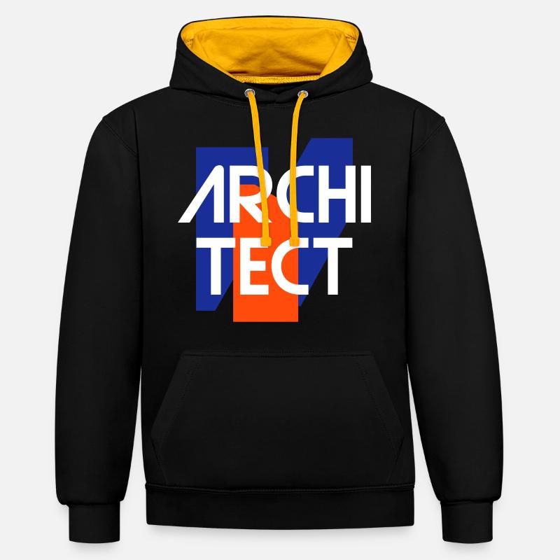 Architecte (figures géométriques) - Sweat à capuche contrasté - noir/or