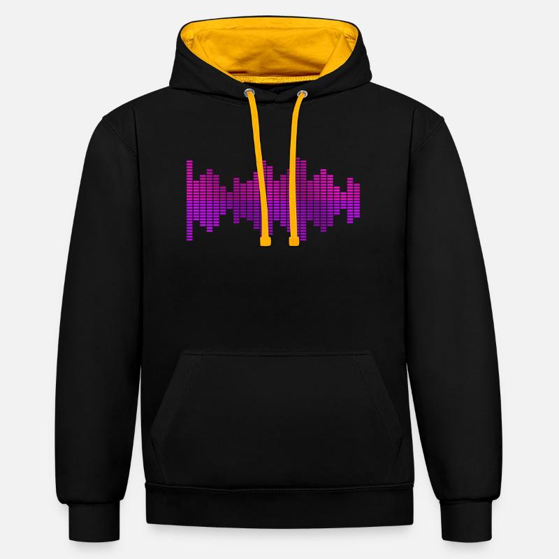 Equalizer Musik Dj - Kontrast-Hoodie - Schwarz/Gold