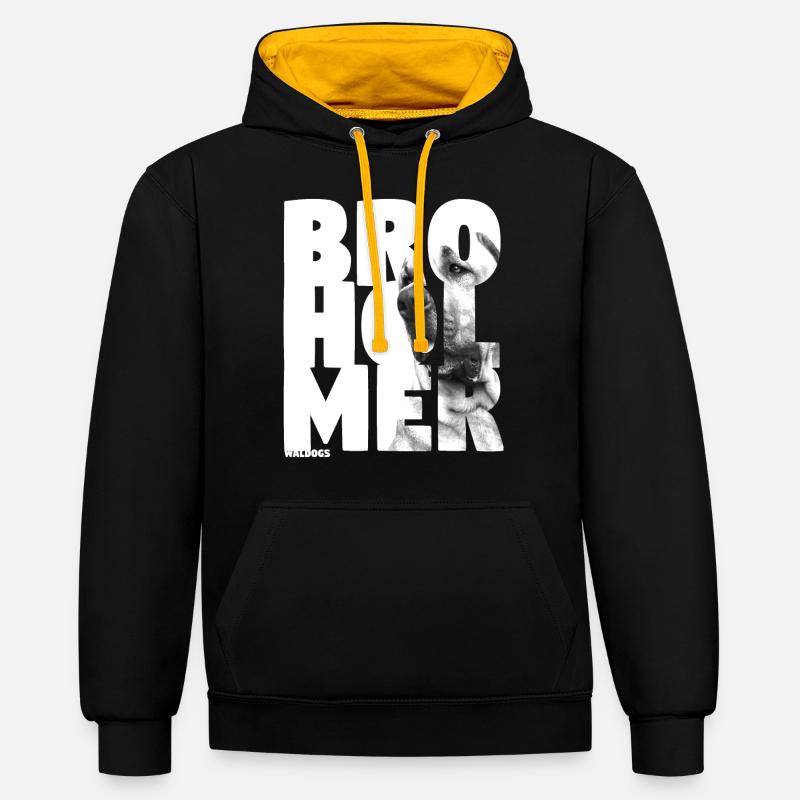 NASSU Broholmer - Sweat à capuche contrasté - noir/or