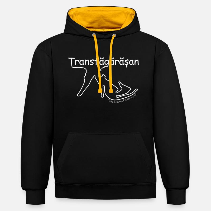 Transfăgărășan weis - Kontrast-Hoodie - Schwarz/Gold