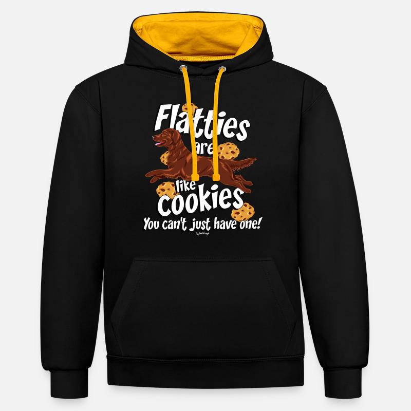 Biscuits Flattie - Sweat à capuche contrasté - noir/or