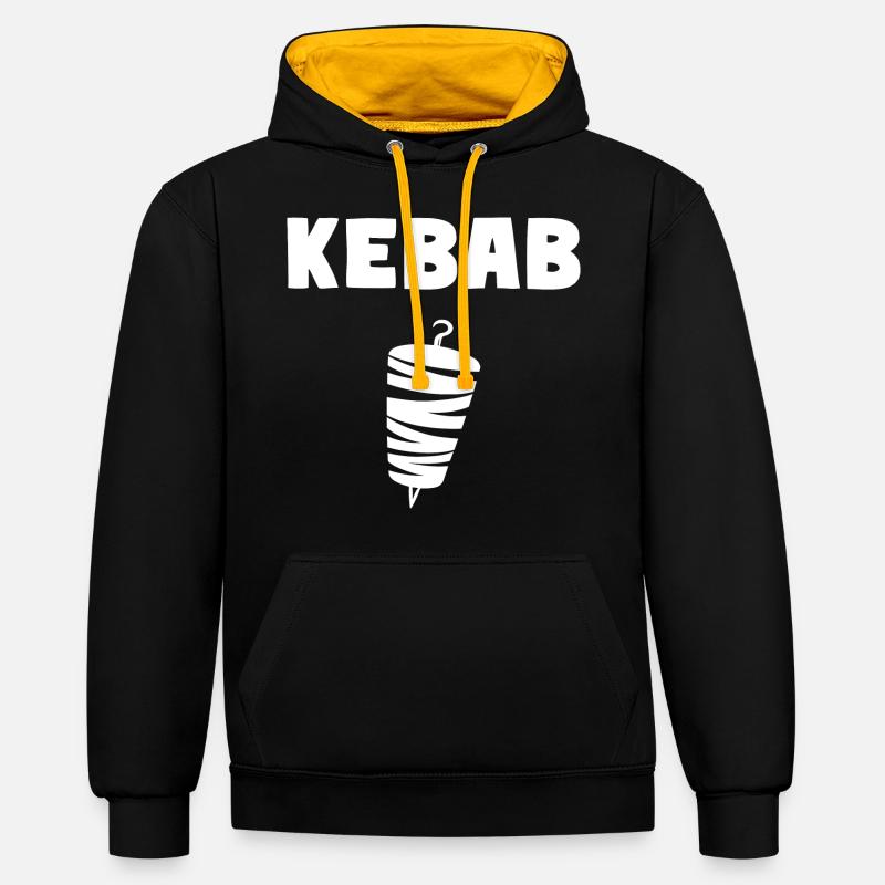Kebab Grill Pide Kebab - Sweat à capuche contrasté - noir/or