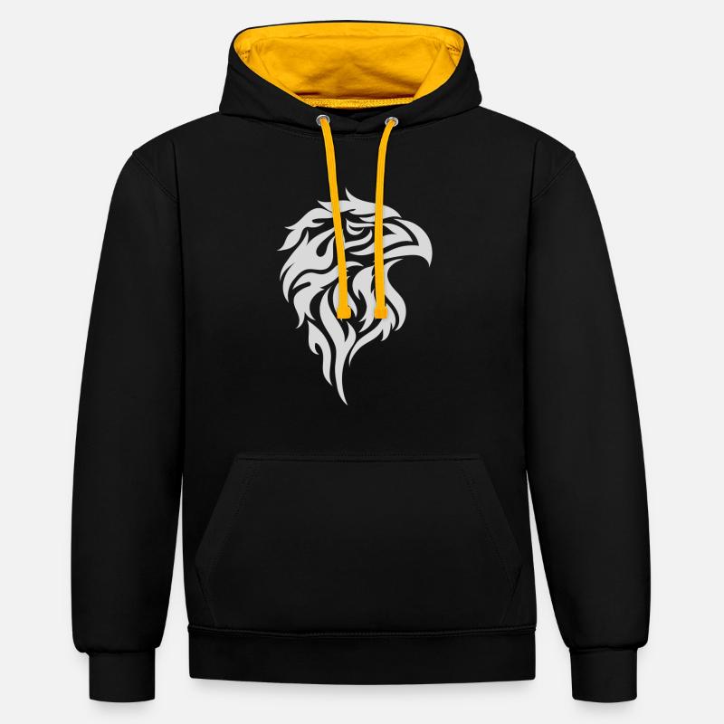 Faucon - Sweat à capuche contrasté - noir/or