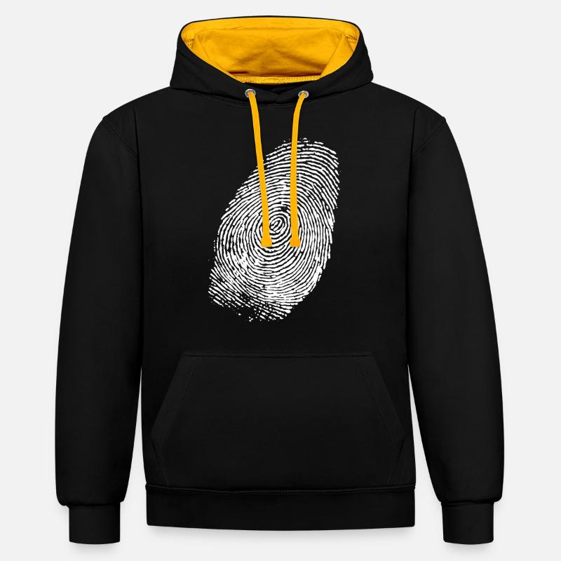 Empreinte digitale (blanc) - Sweat à capuche contrasté - noir/or