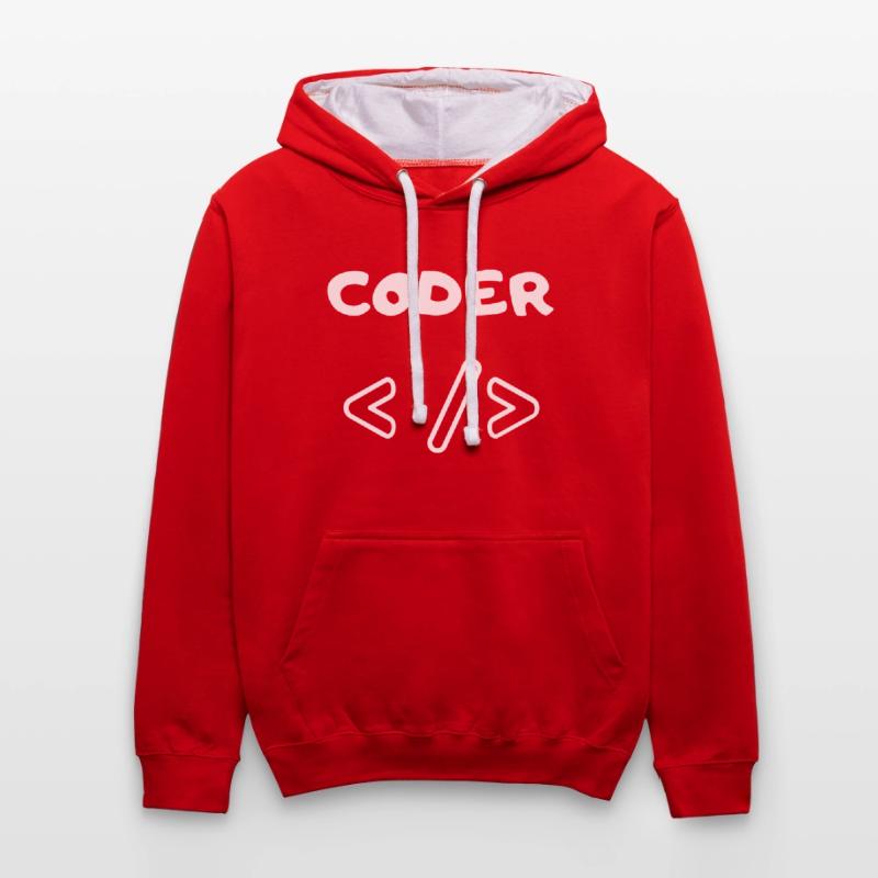 CODER WEB DEVELOPER Sweat à capuche contrasté
