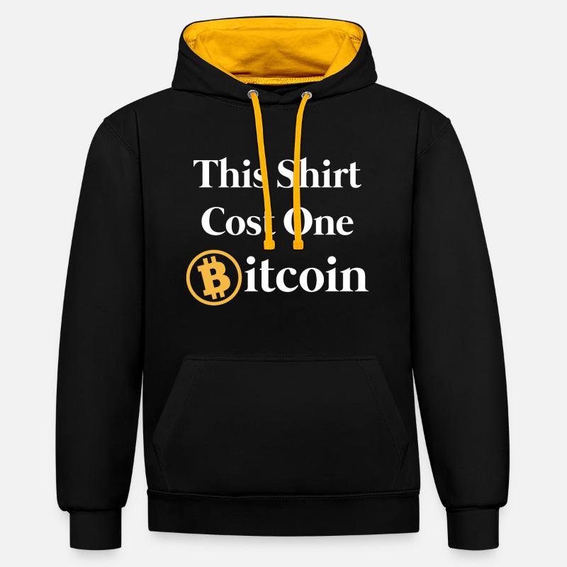 Bitcoin - Sweat à capuche contrasté - noir/or