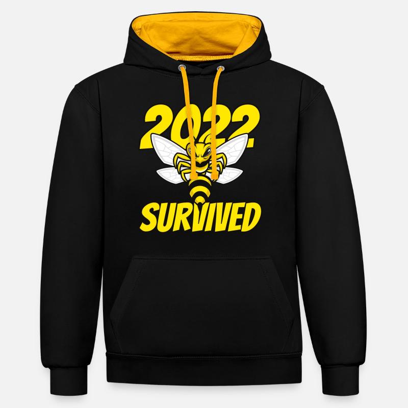 Guêpes 2022 - Sweat à capuche contrasté - noir/or