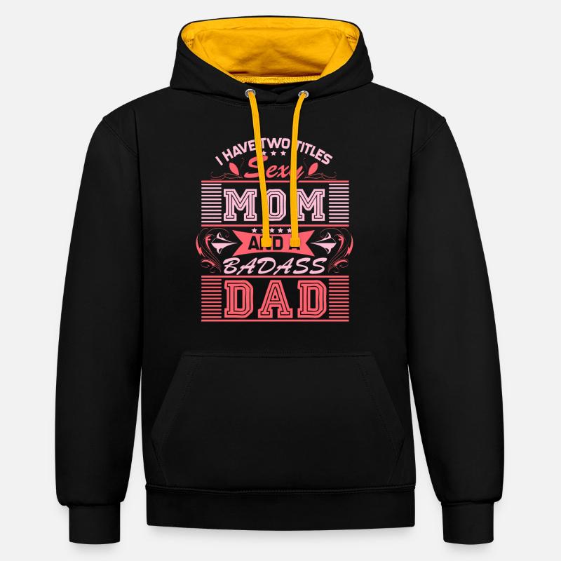 Mère célibataire Maman Respect - Sweat à capuche contrasté - noir/or