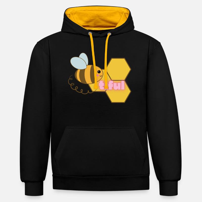 Beetiful - Kontrast-Hoodie - Schwarz/Gold