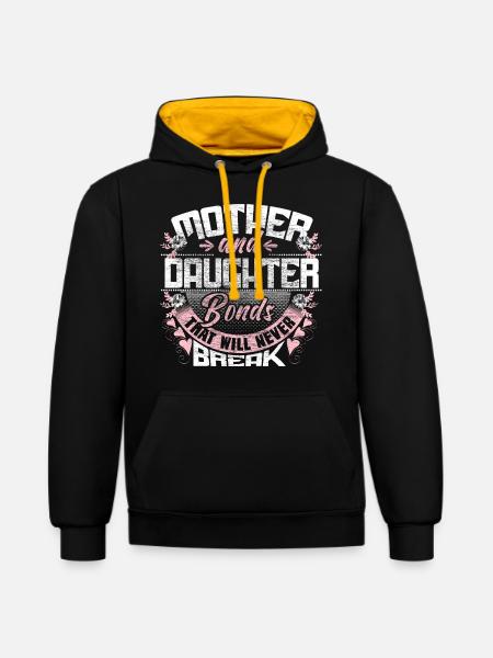 Mutter Tochter Eltern - Kontrast-Hoodie - Schwarz/Gold