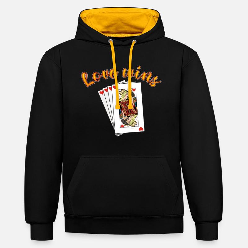 Reine Roi - Sweat à capuche contrasté - noir/or
