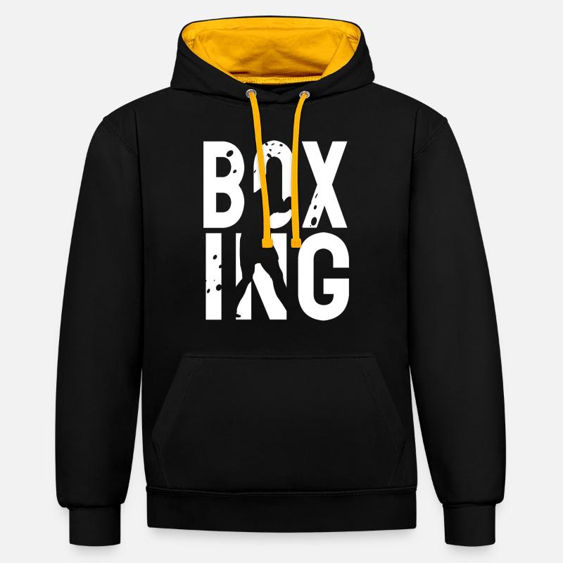 Silhouette de boxe - Sweat à capuche contrasté - noir/or