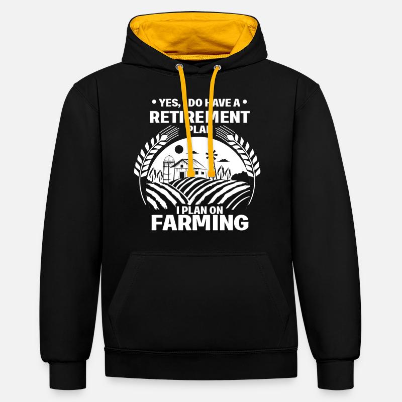 Retraités Agriculture - Sweat à capuche contrasté - noir/or