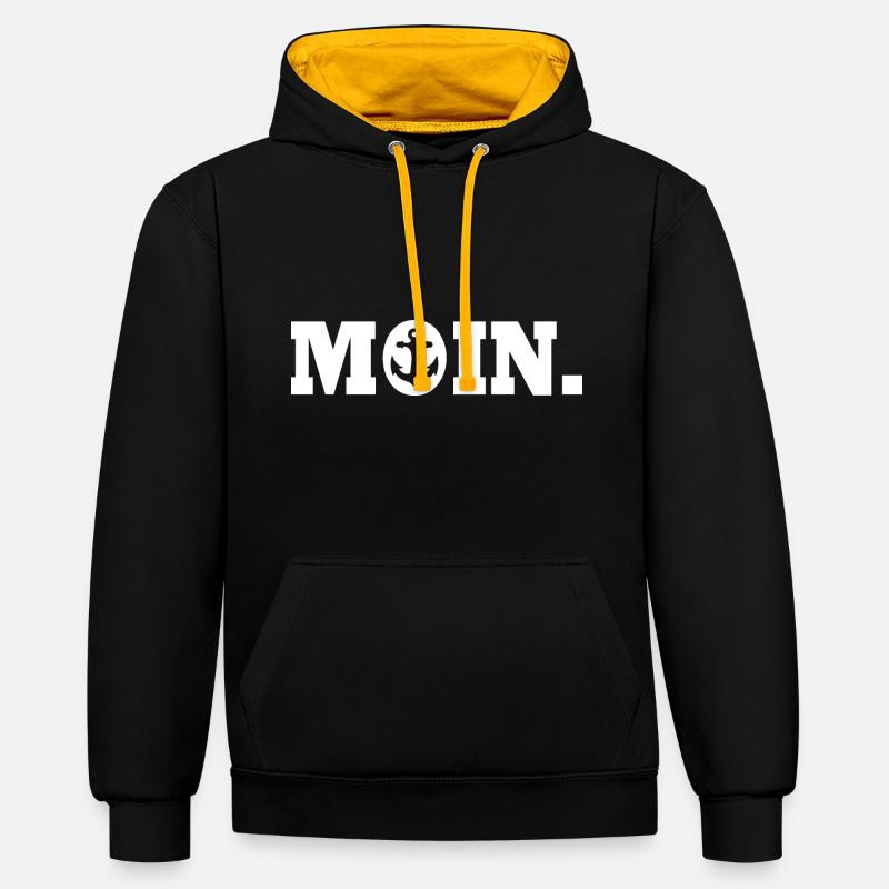 Moin - Sweat à capuche contrasté - noir/or