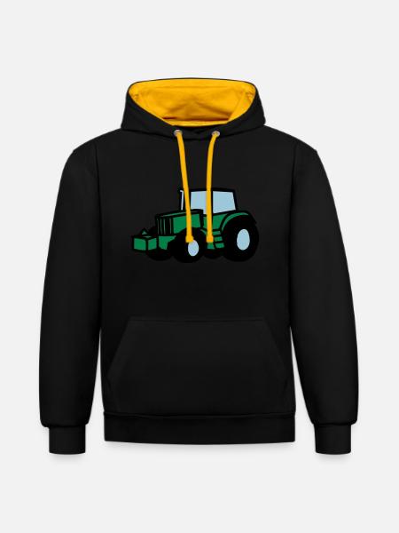 Traktor - Kontrast-Hoodie - Schwarz/Gold