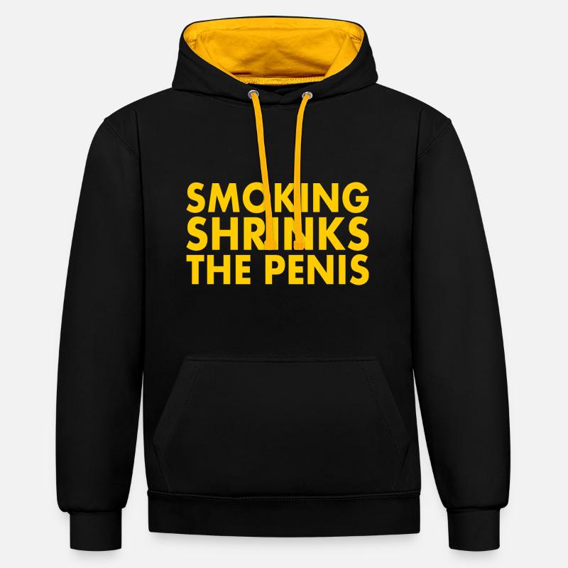 Smoking shrinks the penis - Sweat à capuche contrasté - noir/or
