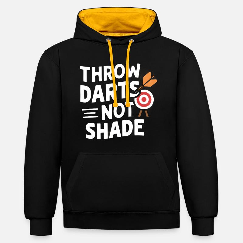 Lancer des fléchettes, pas de l’ombre - Sweat à capuche contrasté - noir/or