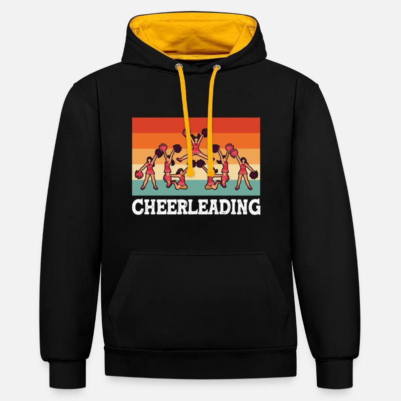 Cheerleading - Sweat à capuche contrasté - noir/or