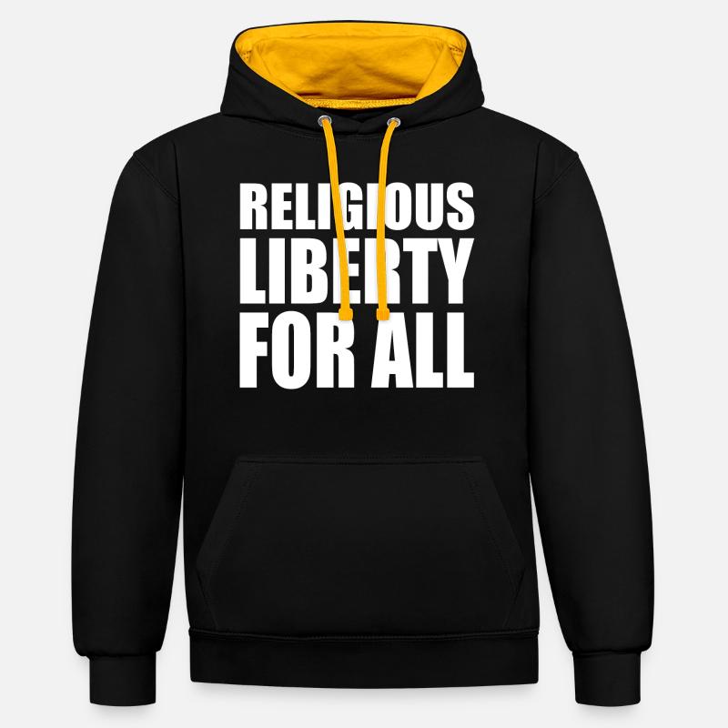 religious liberty for all - Sweat à capuche contrasté - noir/or
