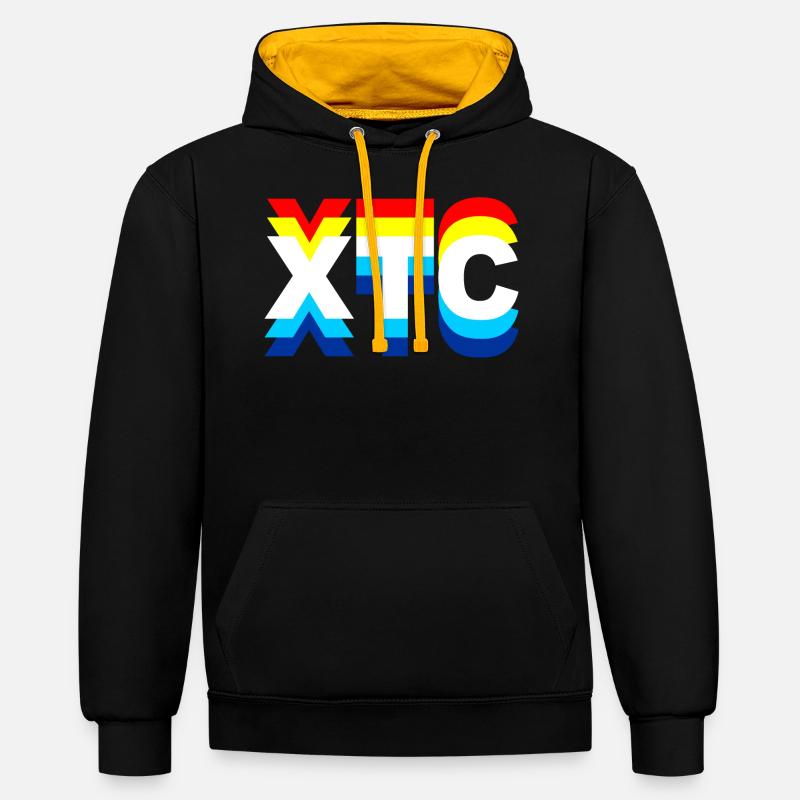 XTC, ecstasy, drogues - Sweat à capuche contrasté - noir/or