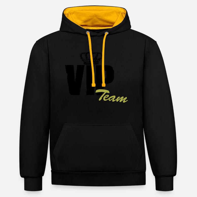 vip team - Sweat à capuche contrasté - noir/or