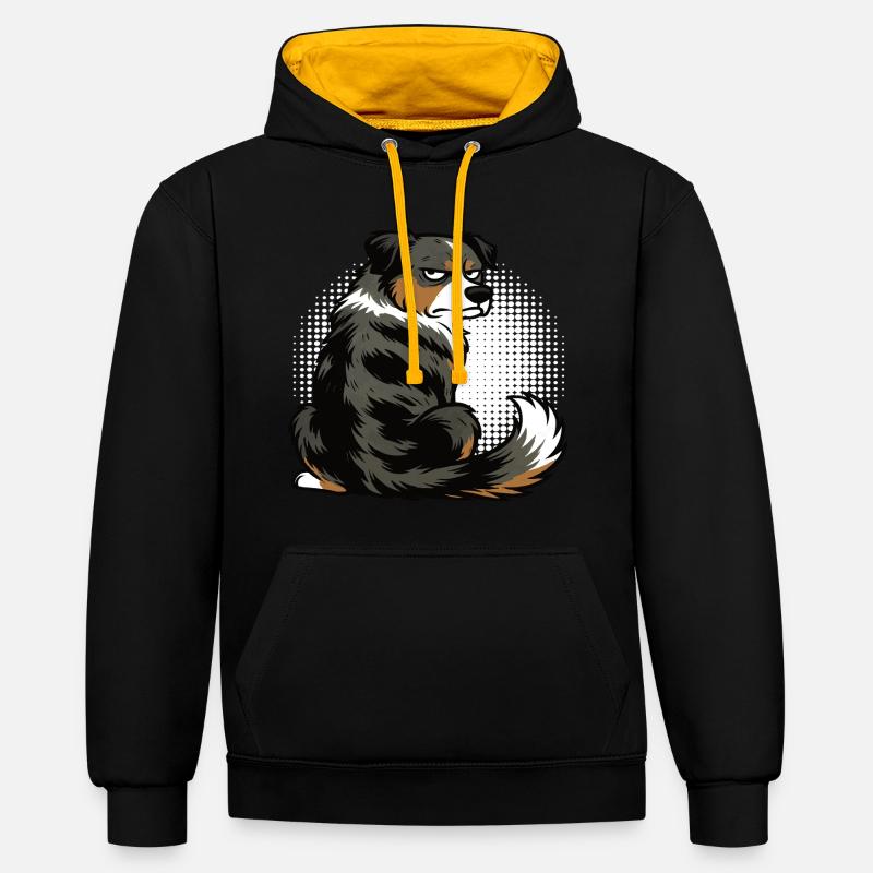 Berger australien Aussie Aussie Propriétaires Aussies - Sweat à capuche contrasté - noir/or