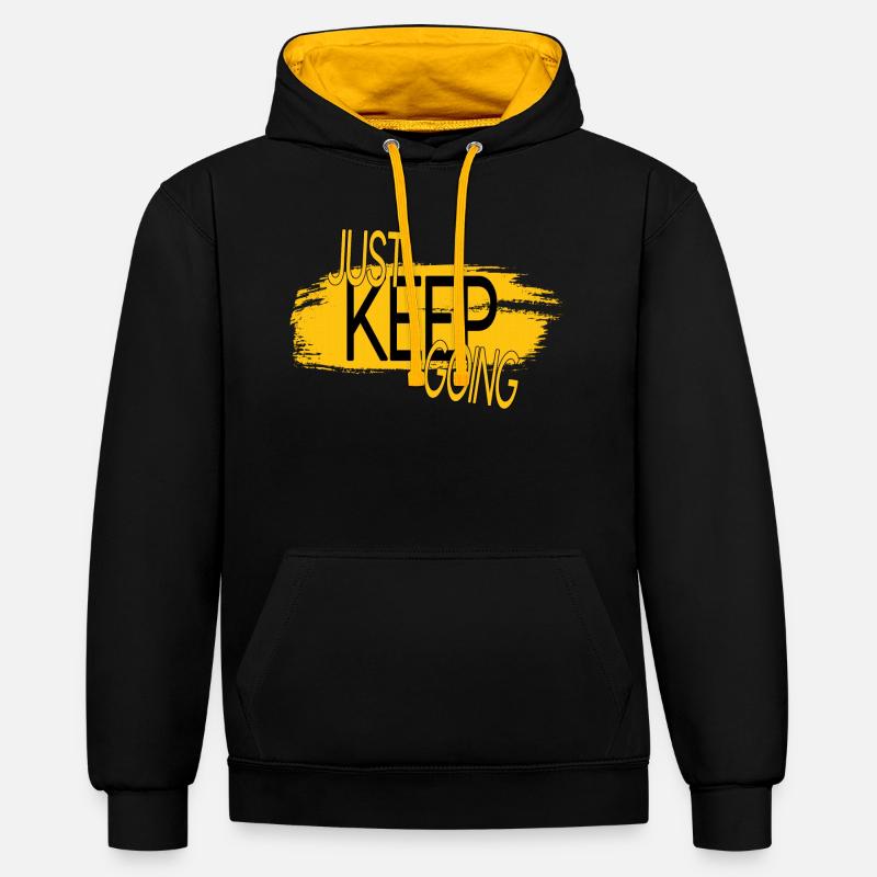 CONTINUEZ SIMPLEMENT - Sweat à capuche contrasté - noir/or